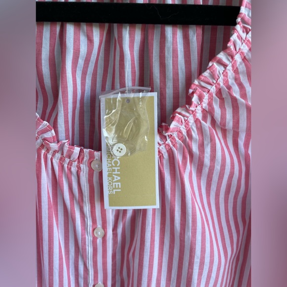 Michael Kors | Sleeveless Button Up Blouse W/ Stripes - NWT - Picture 6 of 8
